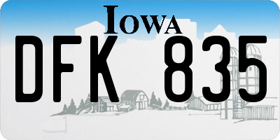 IA license plate DFK835