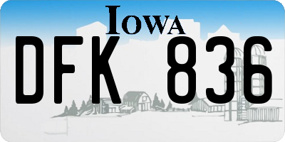 IA license plate DFK836