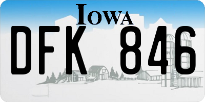 IA license plate DFK846