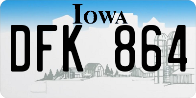 IA license plate DFK864