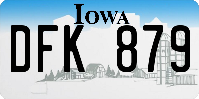 IA license plate DFK879