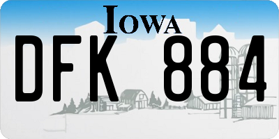 IA license plate DFK884
