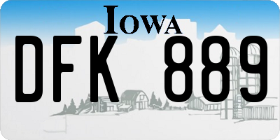 IA license plate DFK889