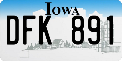 IA license plate DFK891
