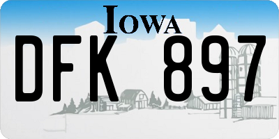 IA license plate DFK897