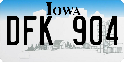 IA license plate DFK904