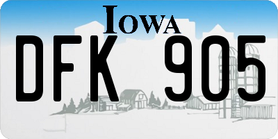 IA license plate DFK905