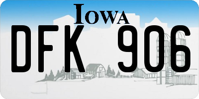 IA license plate DFK906