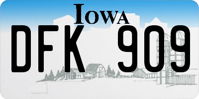 IA license plate DFK909