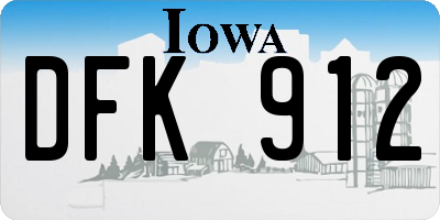 IA license plate DFK912