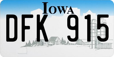 IA license plate DFK915