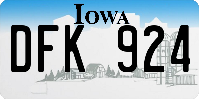 IA license plate DFK924