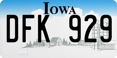 IA license plate DFK929
