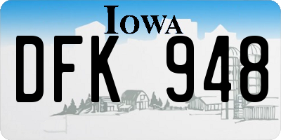 IA license plate DFK948