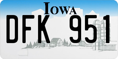 IA license plate DFK951