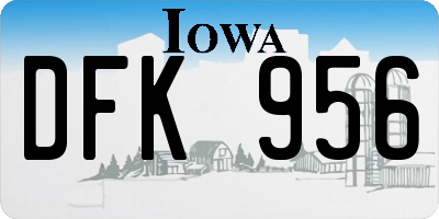 IA license plate DFK956