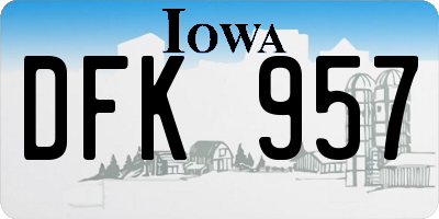 IA license plate DFK957