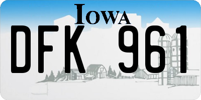 IA license plate DFK961