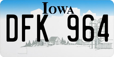IA license plate DFK964