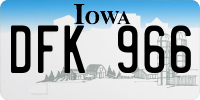 IA license plate DFK966