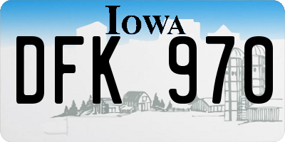 IA license plate DFK970