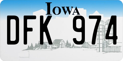 IA license plate DFK974
