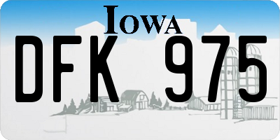 IA license plate DFK975