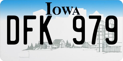 IA license plate DFK979