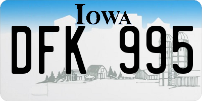 IA license plate DFK995