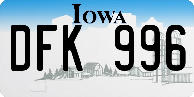 IA license plate DFK996
