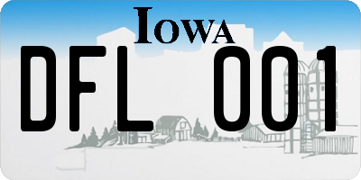 IA license plate DFL001