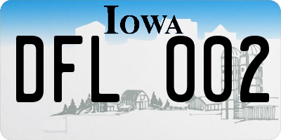 IA license plate DFL002