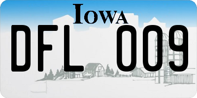 IA license plate DFL009