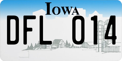 IA license plate DFL014