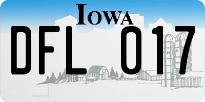 IA license plate DFL017