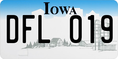 IA license plate DFL019