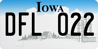 IA license plate DFL022