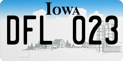 IA license plate DFL023