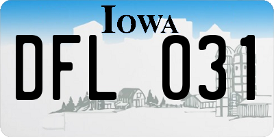 IA license plate DFL031