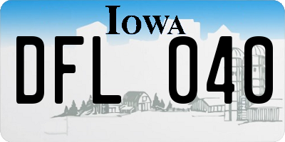 IA license plate DFL040