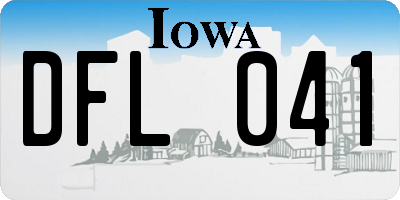 IA license plate DFL041