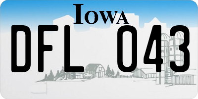 IA license plate DFL043
