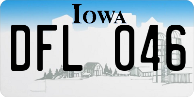 IA license plate DFL046