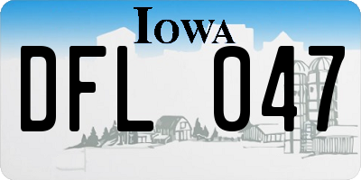 IA license plate DFL047