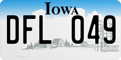 IA license plate DFL049