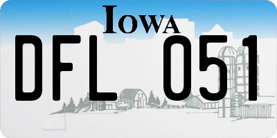 IA license plate DFL051