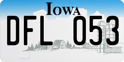 IA license plate DFL053