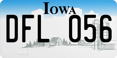 IA license plate DFL056