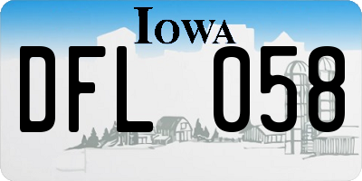 IA license plate DFL058