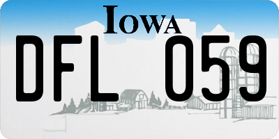 IA license plate DFL059